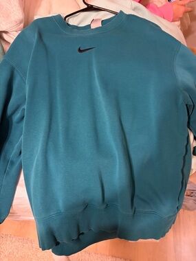 Nike Teal Crewneck Sweatshirt with Black Swoosh